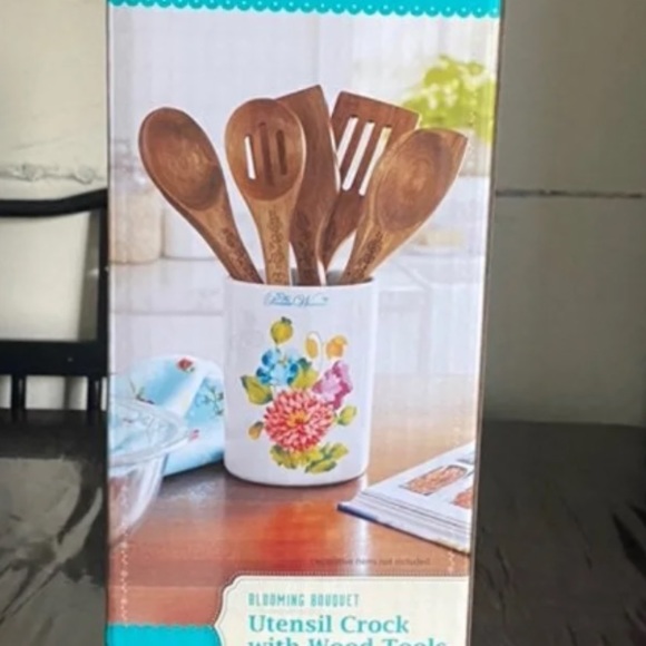The Pioneer Woman Utensil holder and tools set , New - Picture 7 of 7